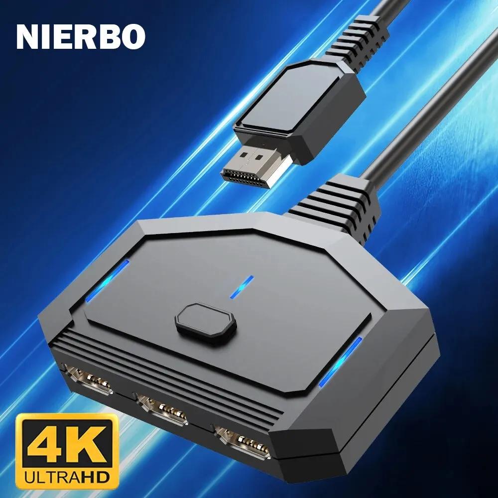 NIERBO Ʈ Ǯ HD  ڵ  ġ, Xbox PS5 FireTV, 3 in 1 Out 4K HDMI ġ, HD ñ ó, HDMI 2K 1080P